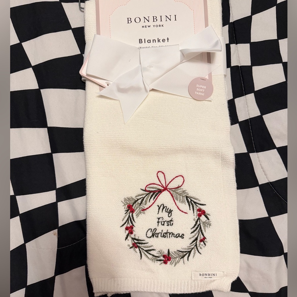 White 'My First Christmas' Blanket